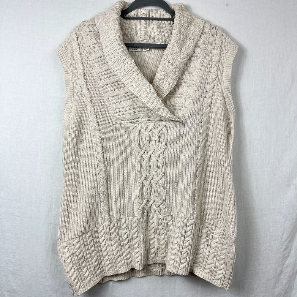 Cato Sleeveless Chunky Cable Knit Sweater‎ Womens 20W Plus Size Shawl Oversized